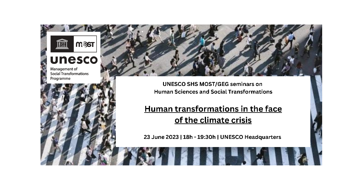 UNESCO SHS MOST/GEG Seminars on Human Sciences and Social Transformations